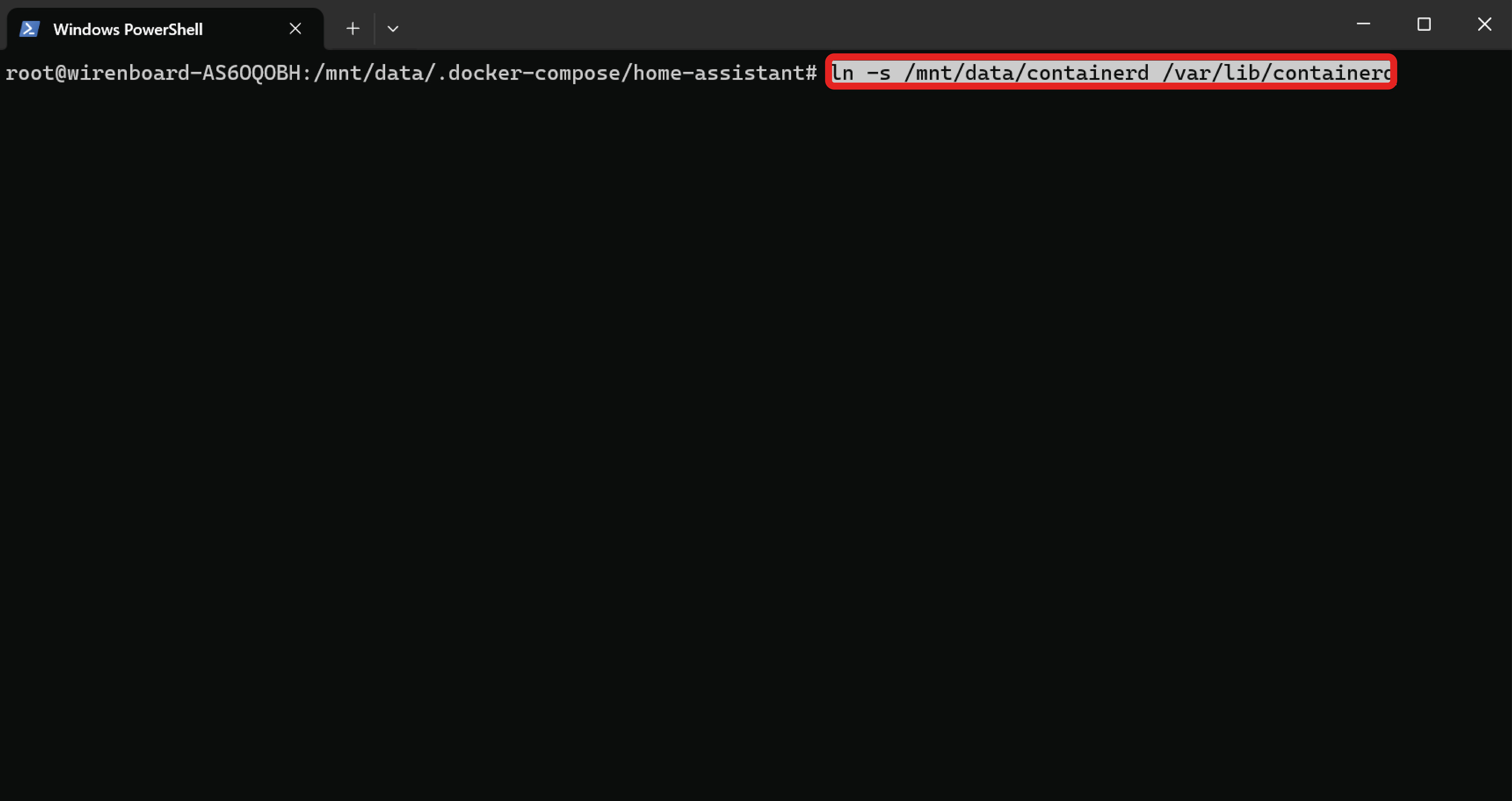 Создаём символическую ссылку для перенесённого каталога