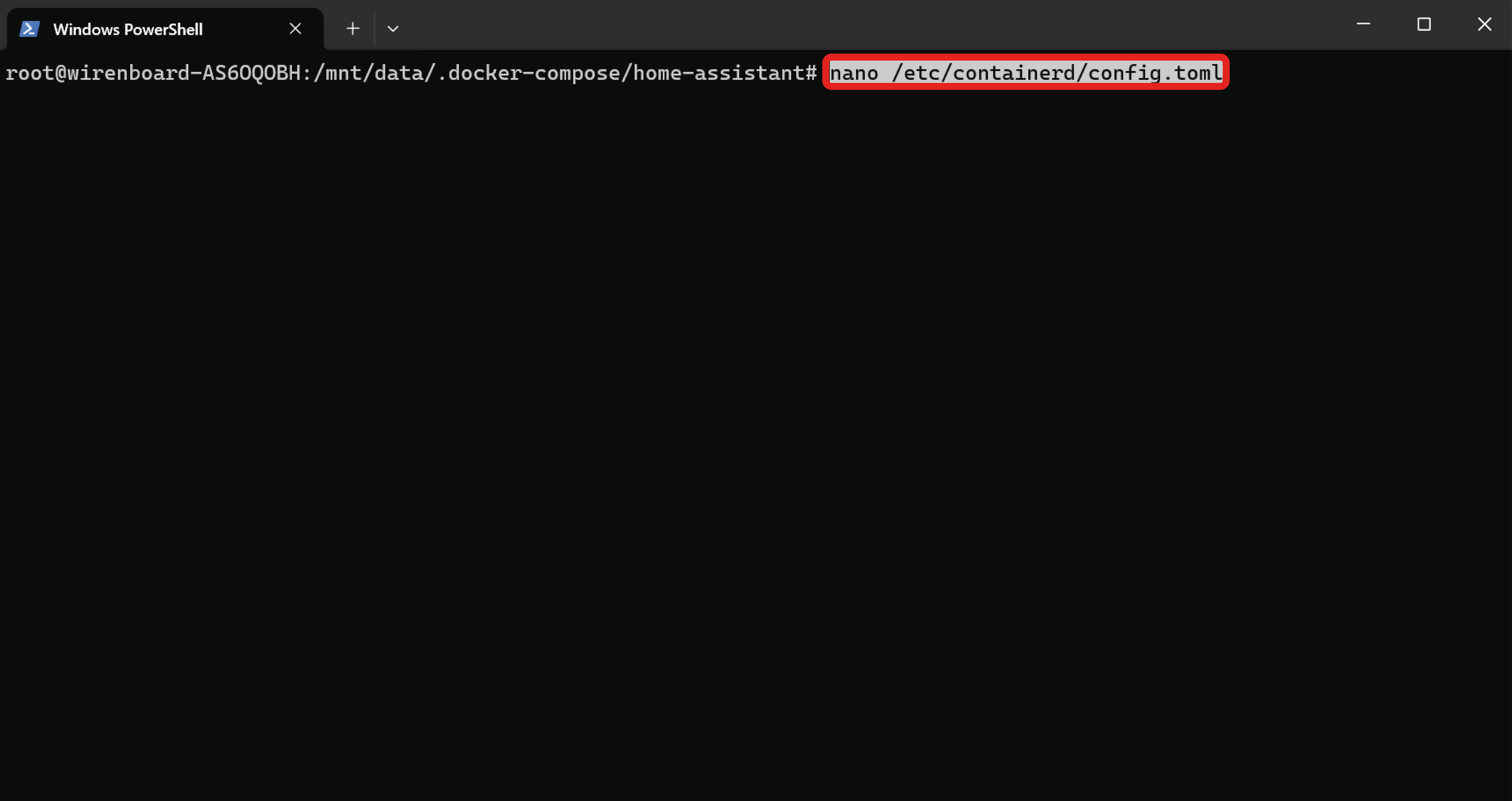 Открываем конфигурационный файл встроенным редактором Nano