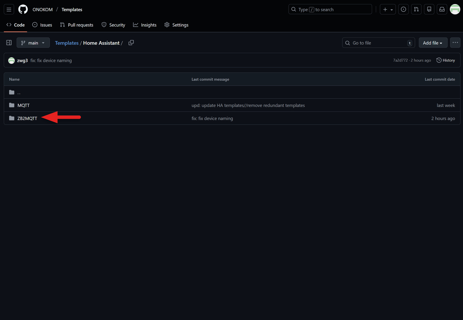 Переходим в директорию ZB2MQTT