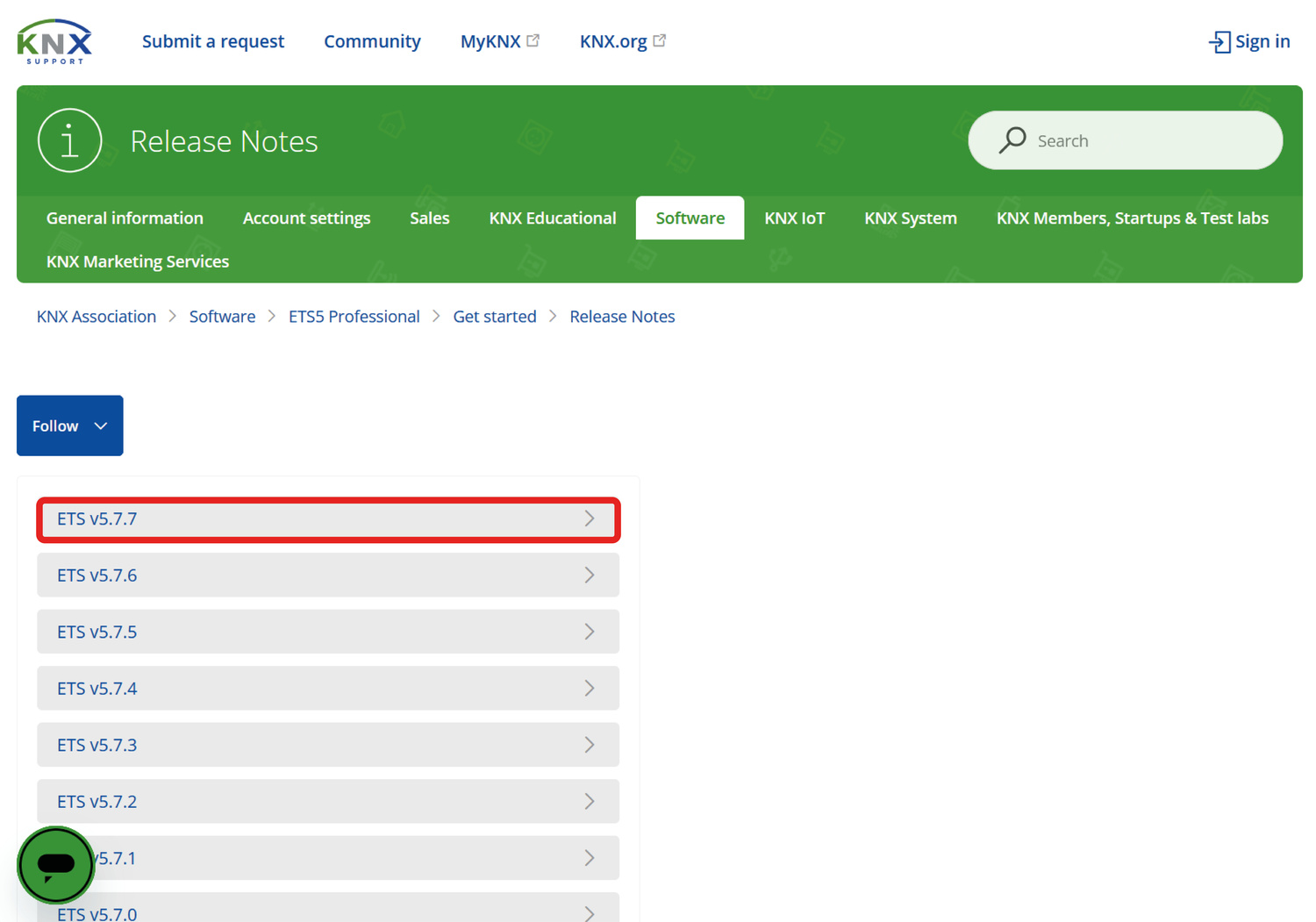 В данной инструкции используется ETS версии 5.7.7