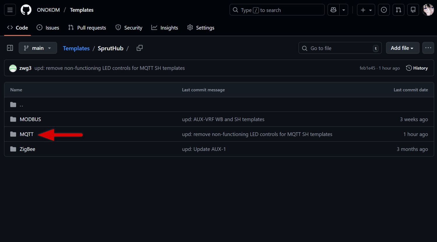Переходим в раздел «MQTT»