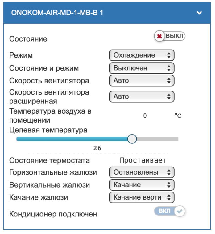 Отображение в веб интерфейсе контроллера