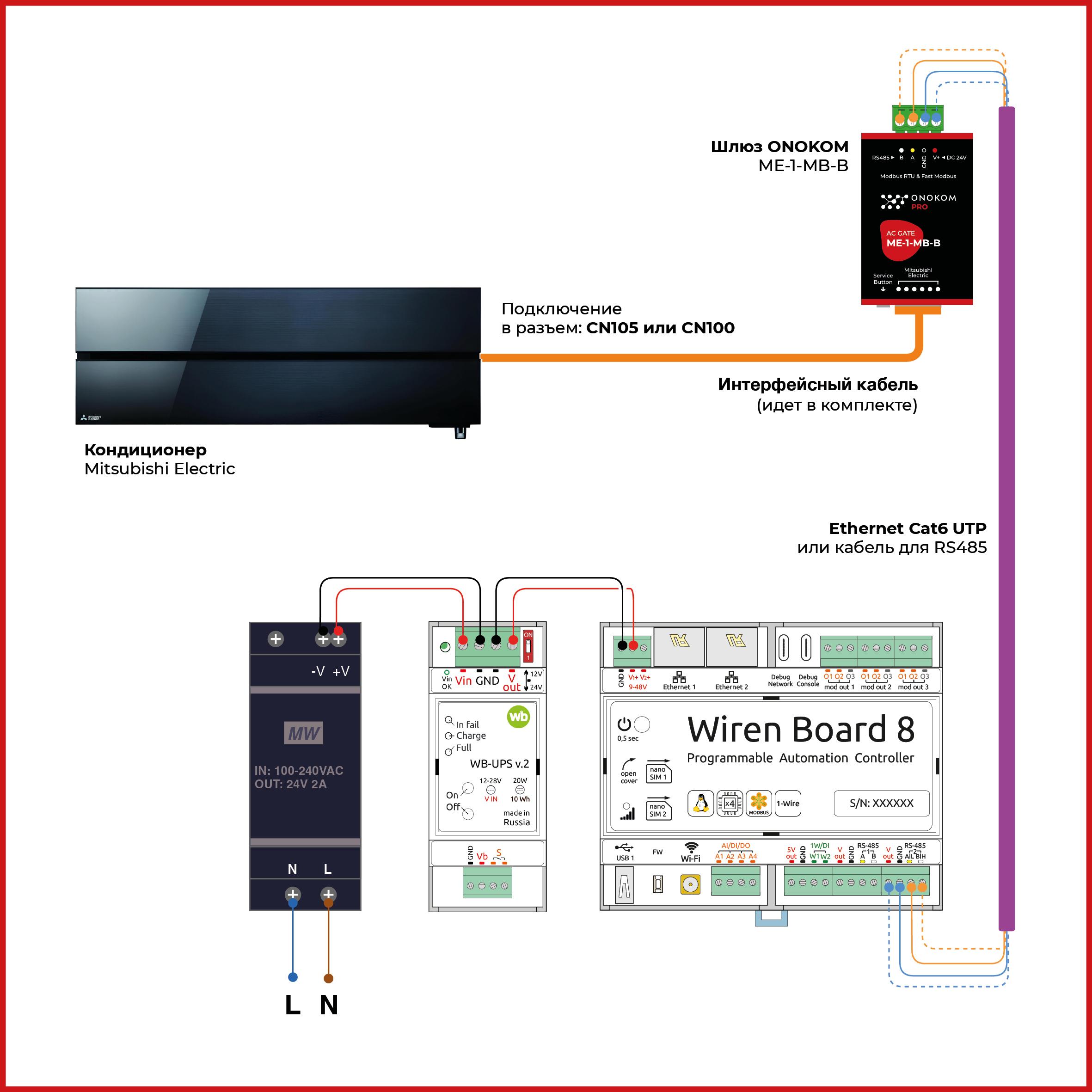 Схема подключения к контроллеру WirenBoard