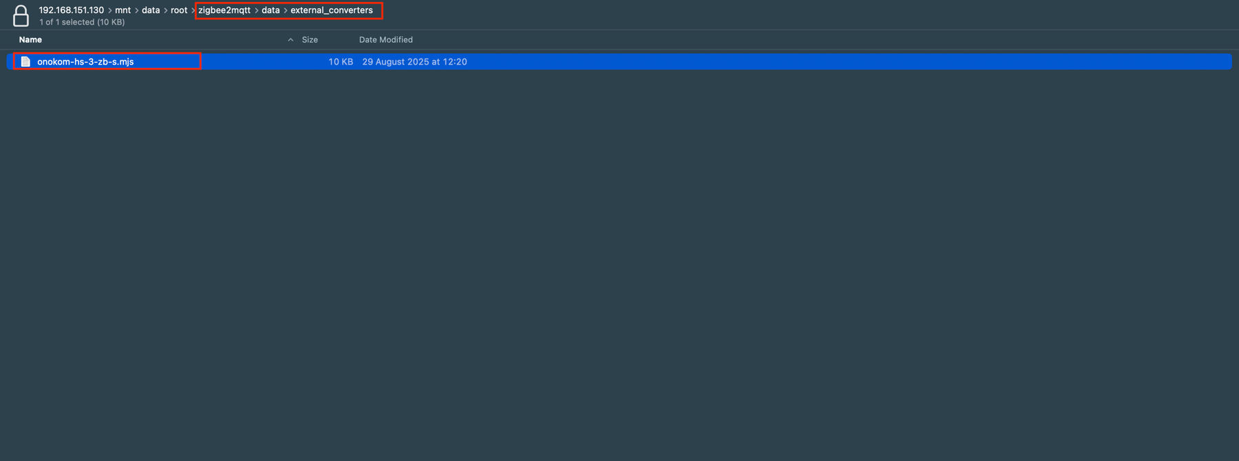 Загрузка шаблона onokom-hs-3-zb-s.mjs в папку external_converters
