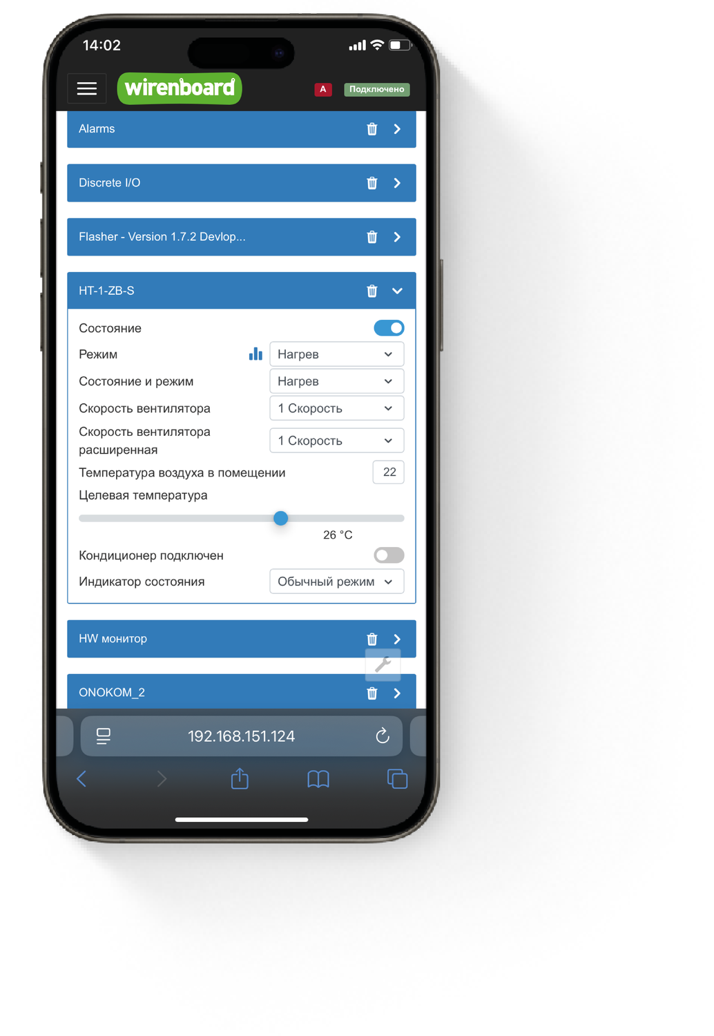 Экран с общим отображением устройств
